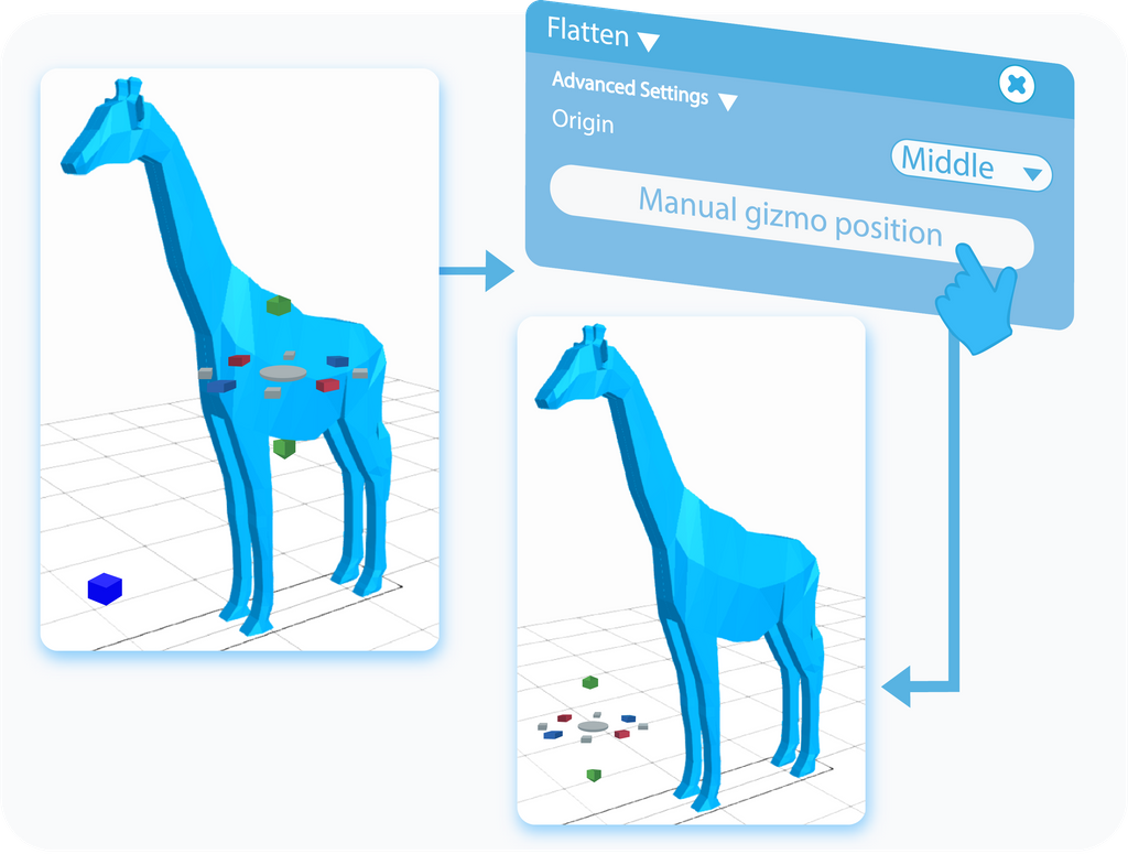 Customize the Manual gizmo position for the Flatten tool